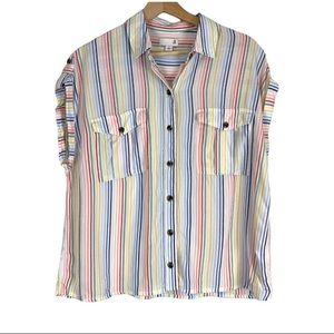 So Rainbow 🌈 striped button up shirt